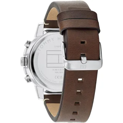 Tommy Hilfiger Brown Leather Strap Parchment Watch